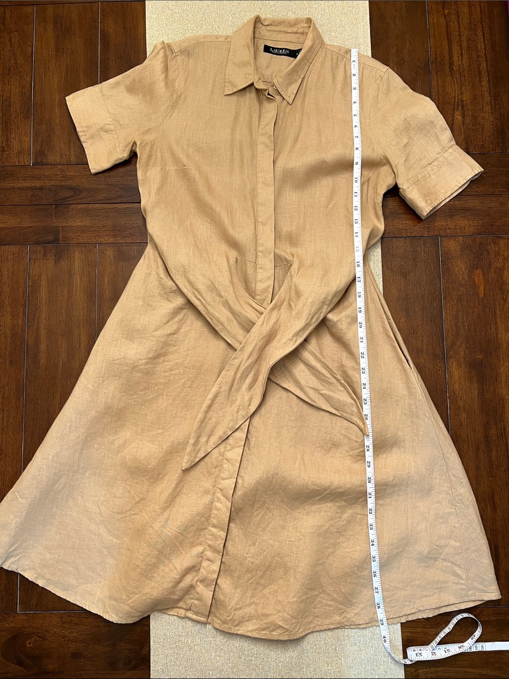 ❤️ Lauren Ralph Lauren Linen Tie-Waist Midi Dress - Picture 7 of 15